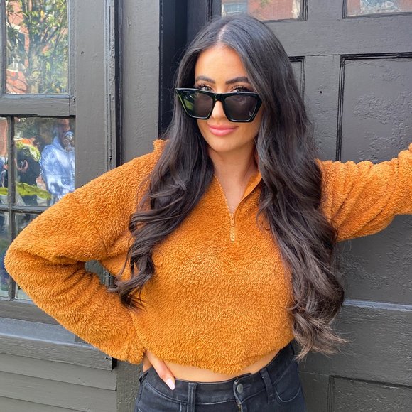 Caramel Teddy Fleece Pullover | Teddy Jacket - Picture 3 of 3